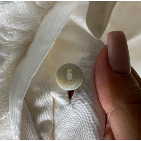 Dolce & Gabbana White Button Up Blouse With Beautiful Detail ( 42 ) - Picture 4 of 5